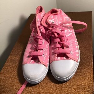 Pink Canvas High Top Sneakers